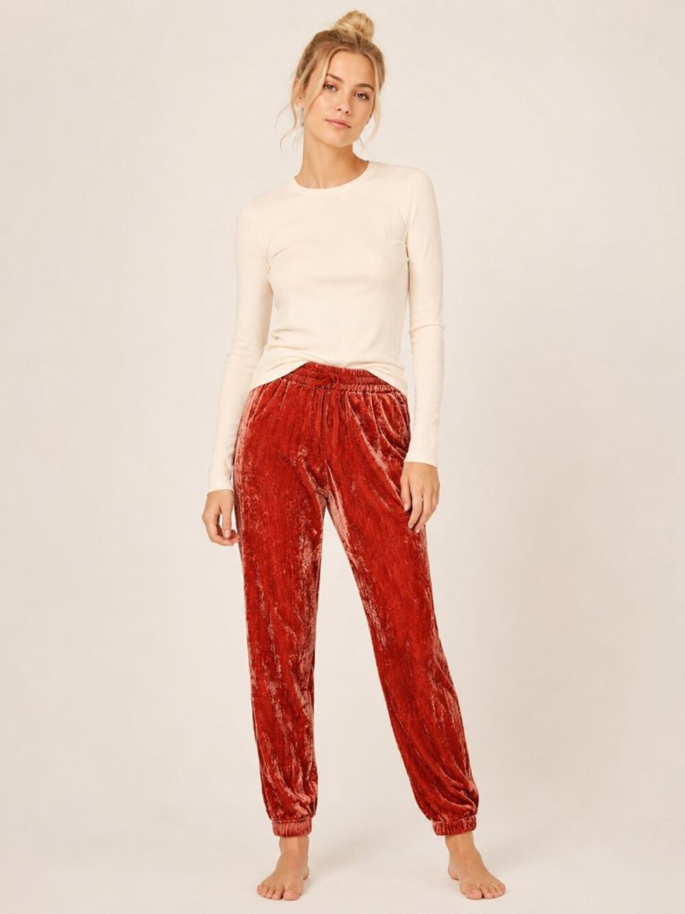 2/$30 J. Crew Velvet Jogger Pant High Rise Burnished Barn 6 #A3670
